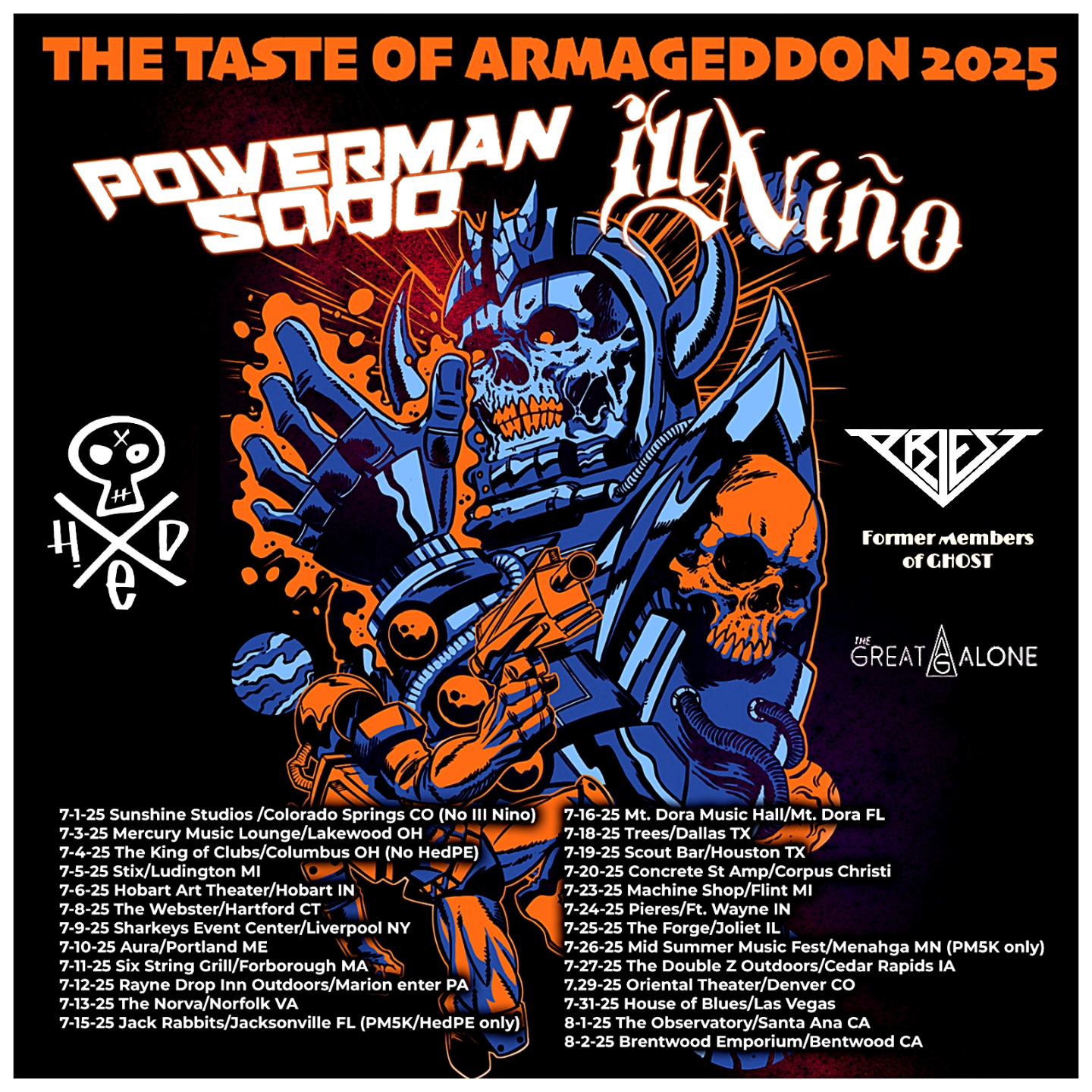 Ill Niño The Taste of Armageddon Tour Poster 2025